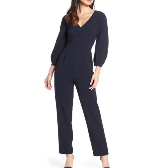 Eliza J Blue Jumpsuit Pants - Picture 1 of 10